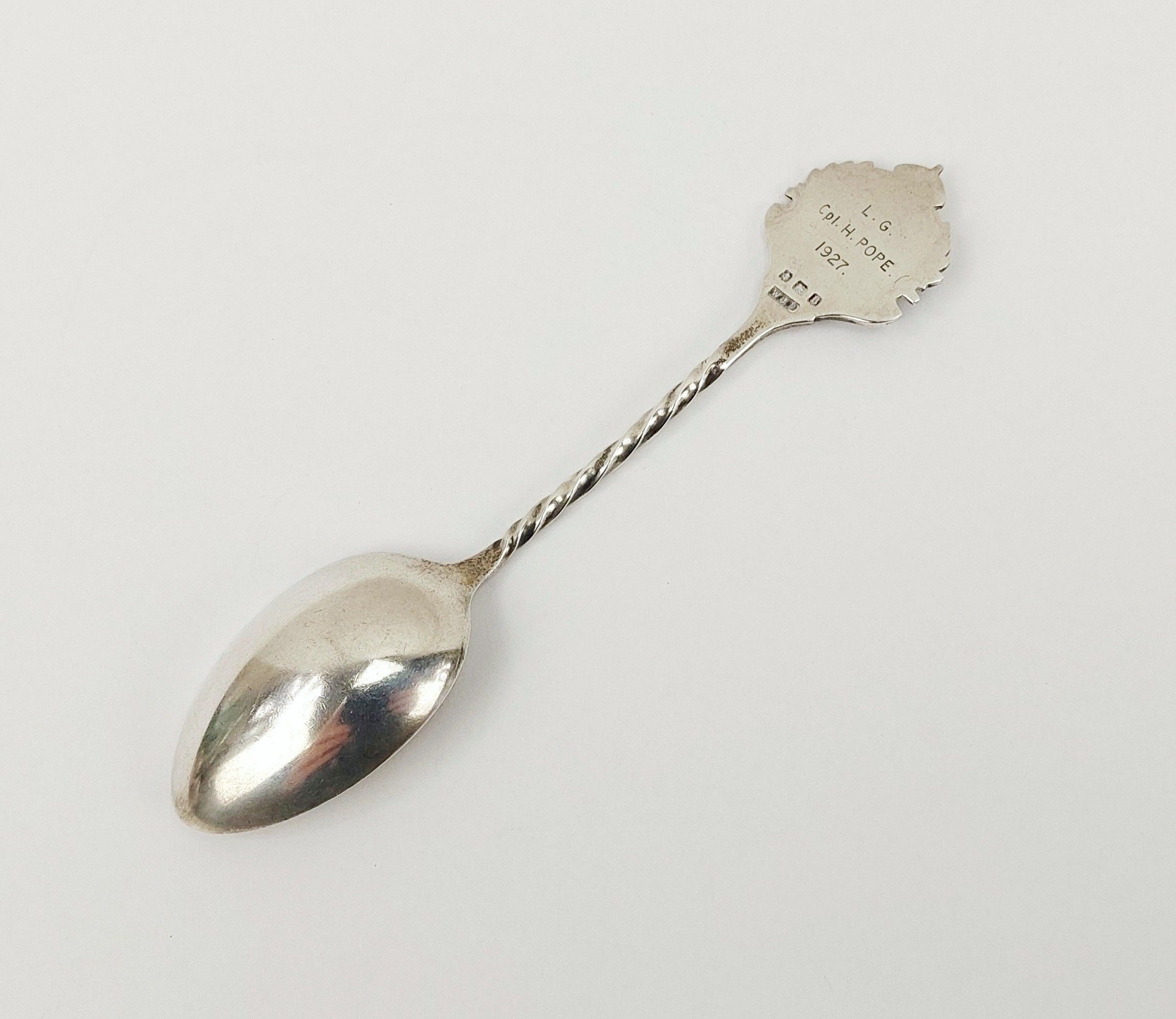Birmingham 1926 Sterling Silver 2nd Btn Hampshire Regiment Spoon - Image 2