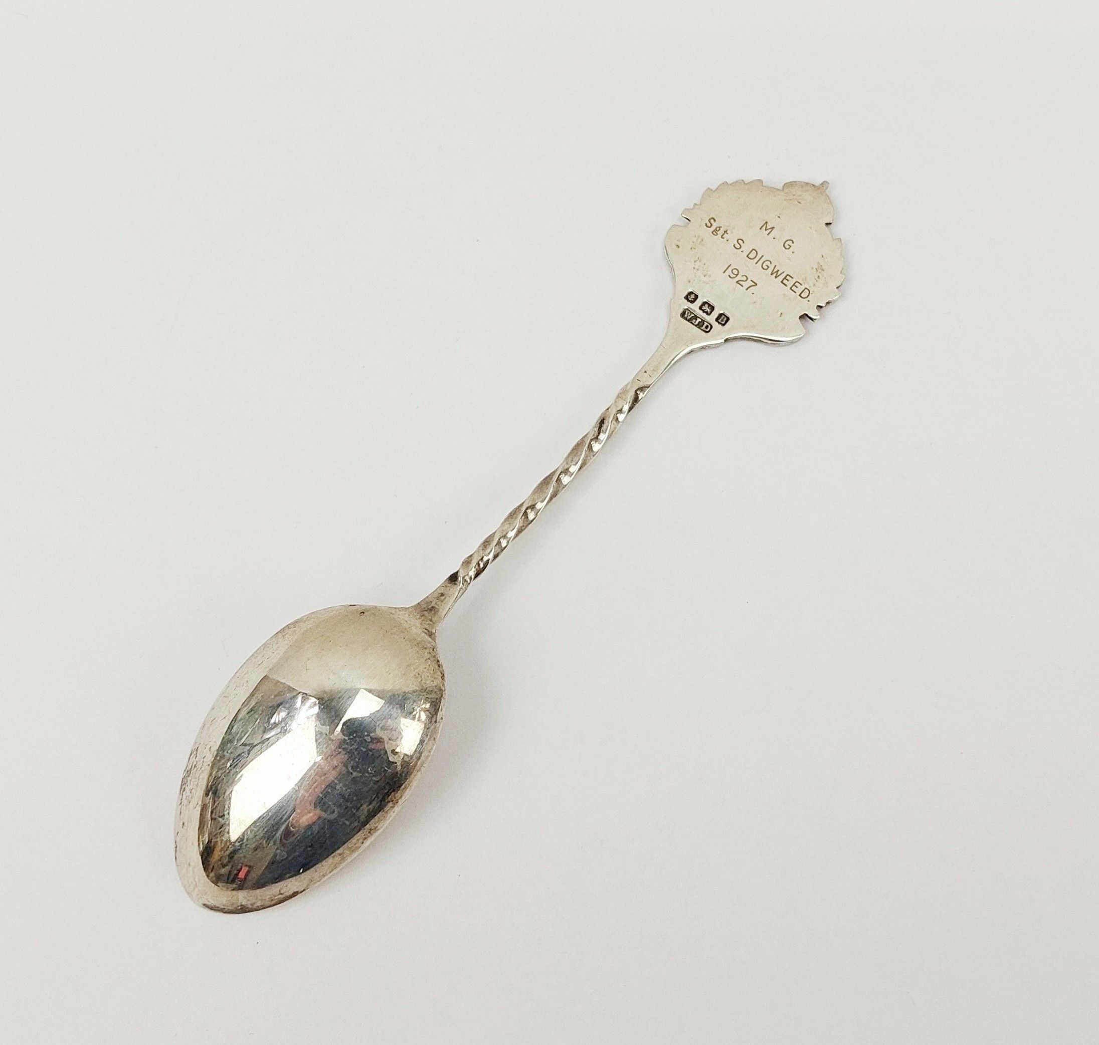 Birmingham 1926 Sterling Silver 2nd Btn Hampshire Regiment Spoon - Image 3