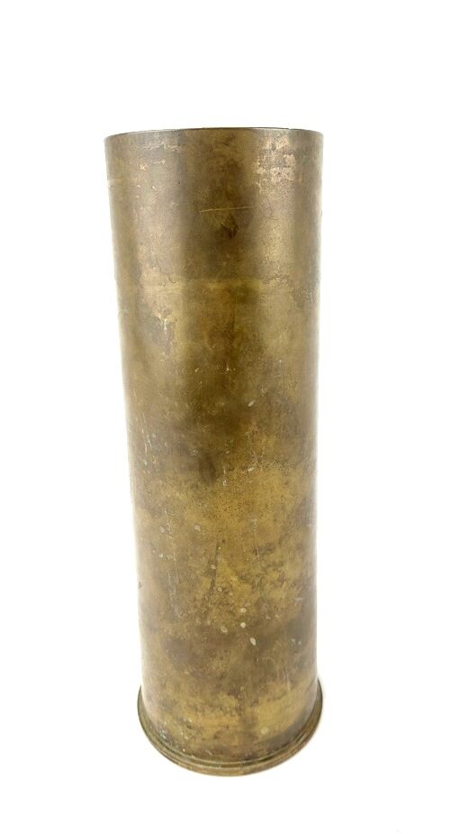 British, Interwar, 3.45in Mk. II 25 Pounder Brass Shell Case, Dated 1937, Made by E.C.C.