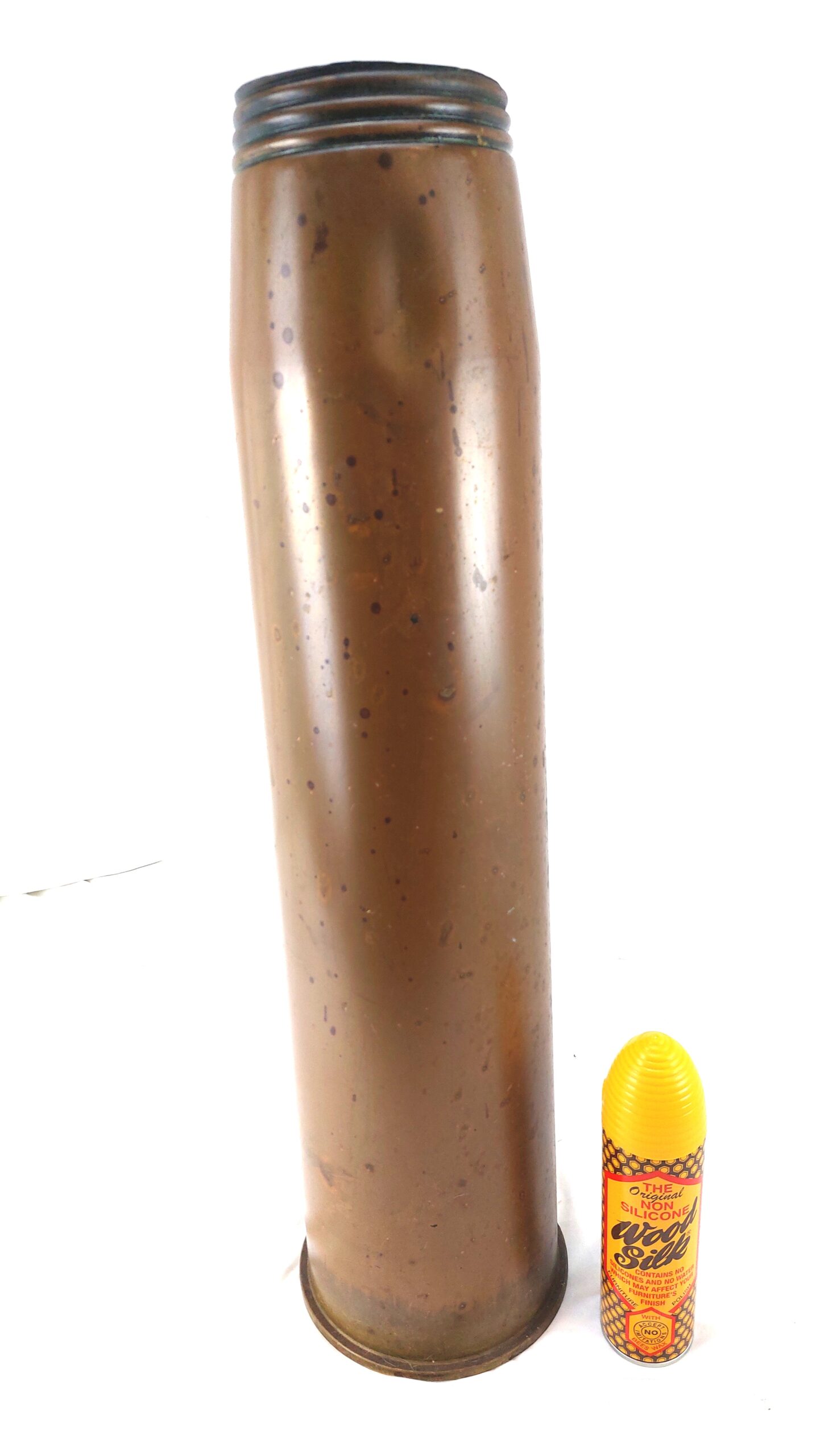 British, Naval 4.5 IN Marks 3-5 Guns Brass Shell Case, Dated 1977, Marked IRE 11/79 from Falkland ship HMS Glamorgan - Image 3
