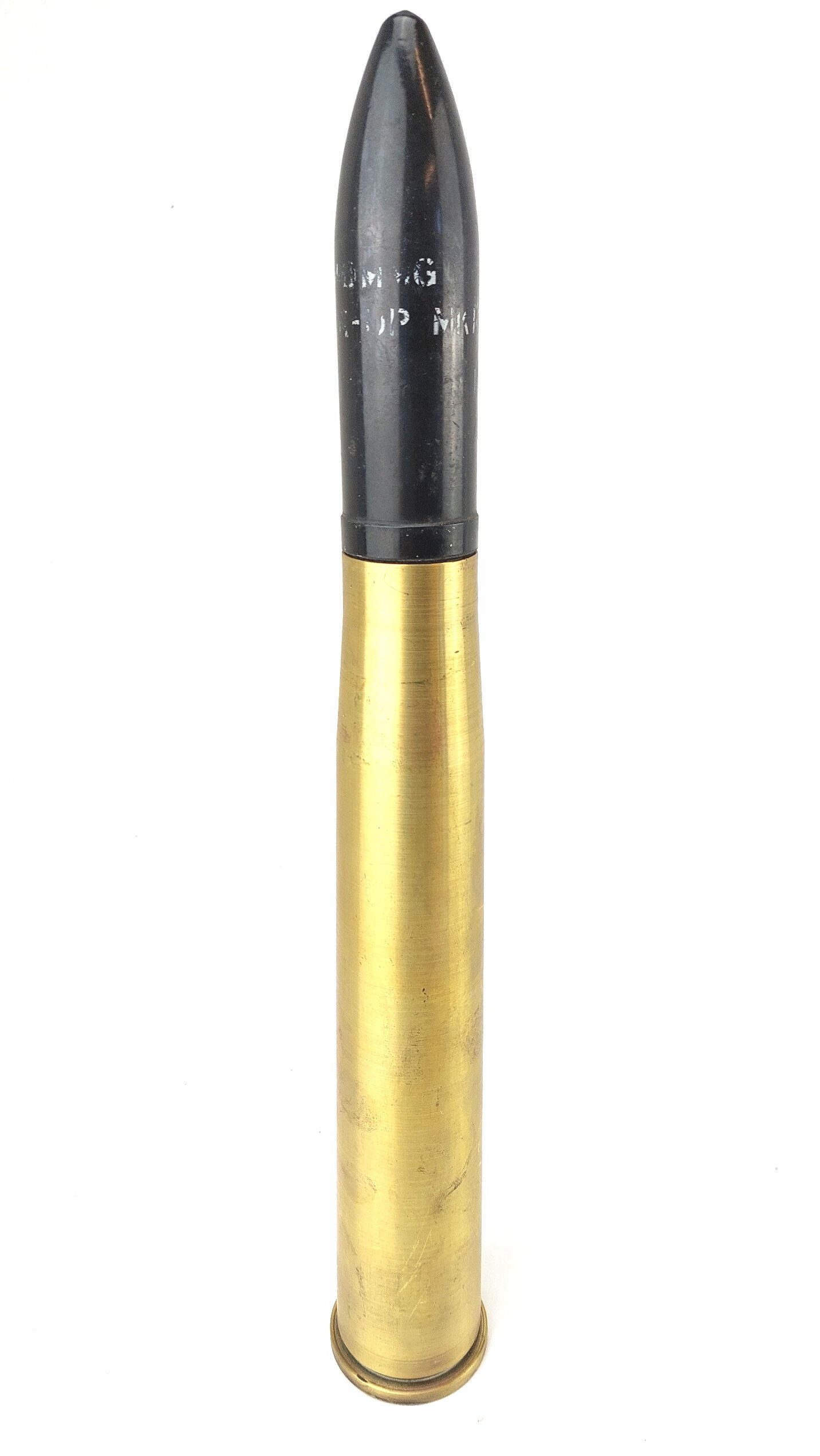 British, WW2 40MM Mark I Bofors Brass Shell Dated 1939, with Training Projectile dated 1974, Shell Made by Royal Laboratories Birtley (RLB), Inert - Image 3