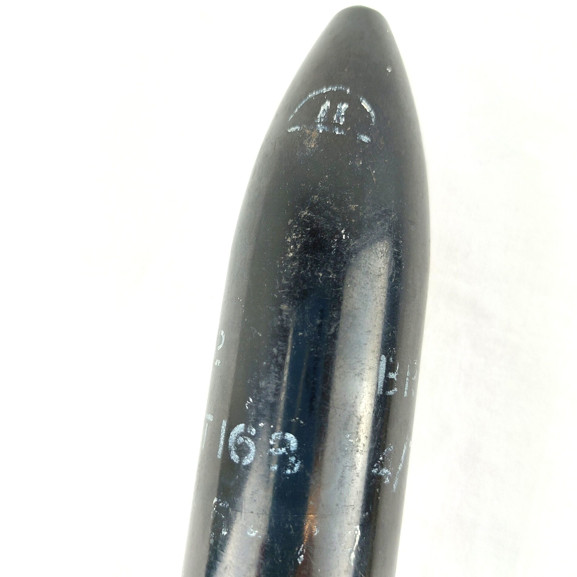 British, WW2 40MM Mark I Bofors Brass Shell Dated 1939, with Training Projectile dated 1974, Shell Made by Royal Laboratories Birtley (RLB), Inert - Image 5