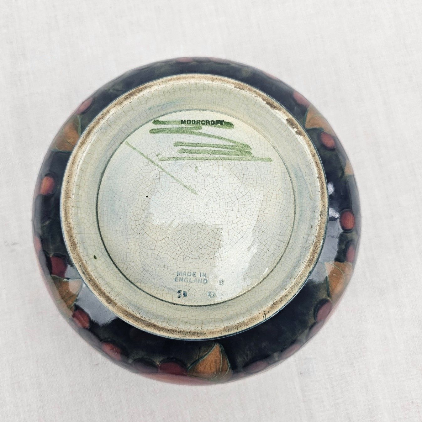 Circa 1930 William Moorcroft Pomegranate Pattern Bowl - Image 10