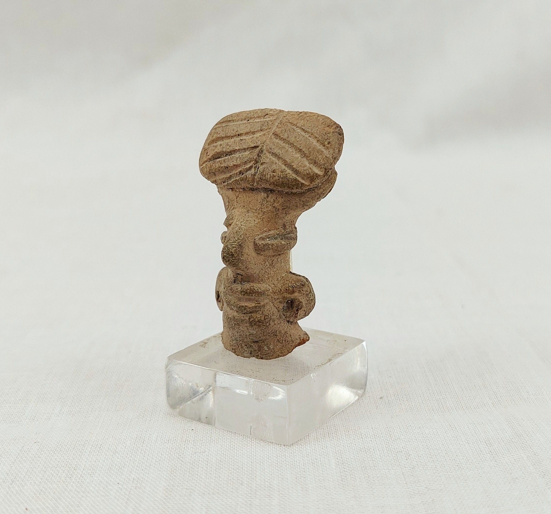 Circa 400 BC Ancient Greek Terracotta Stylised Miniature Mask
