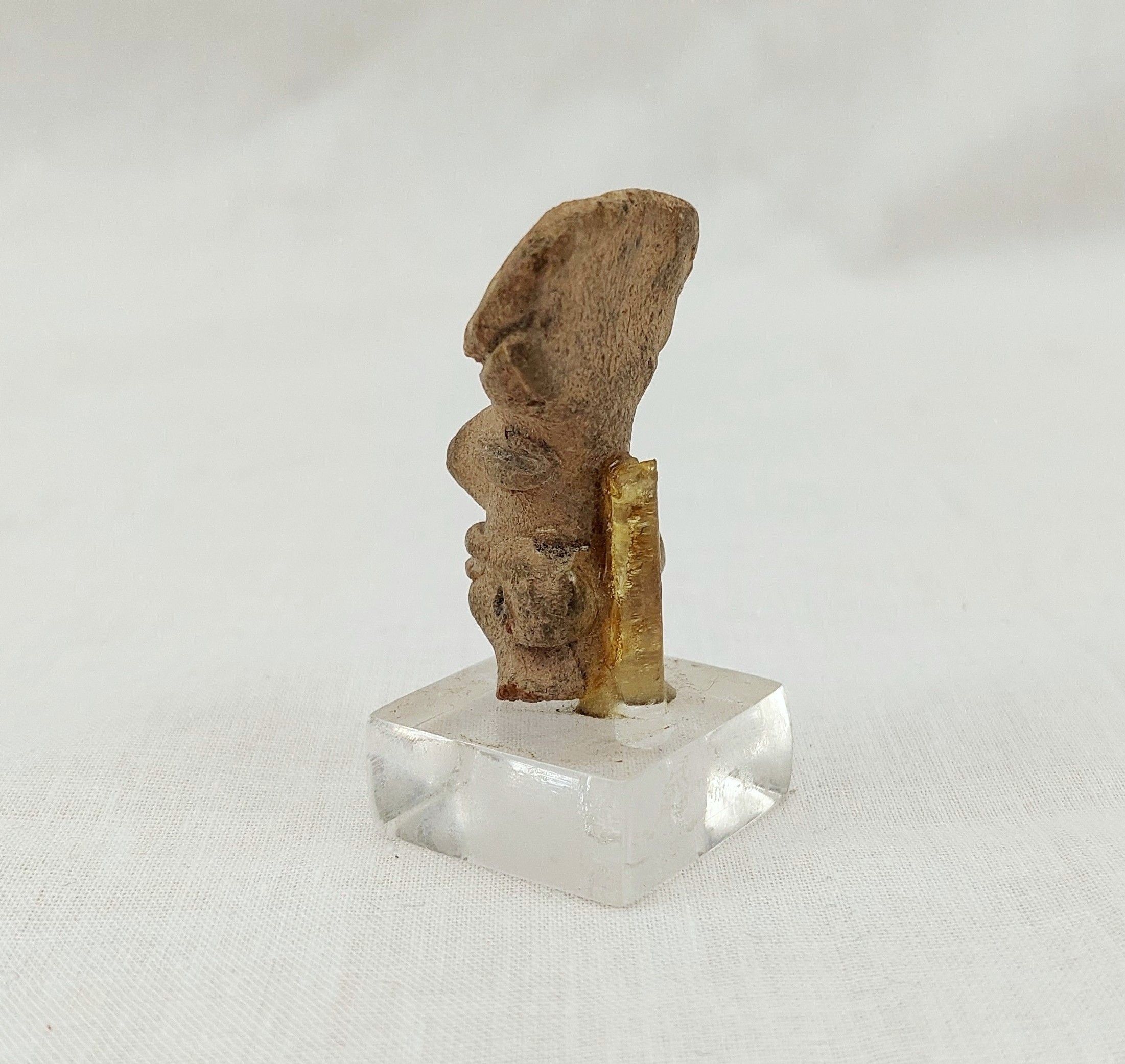 Circa 400 BC Ancient Greek Terracotta Stylised Miniature Mask - Image 4