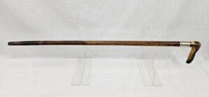 Edwardian Silver Ferrel Horn Handle Wooden Walking Stick