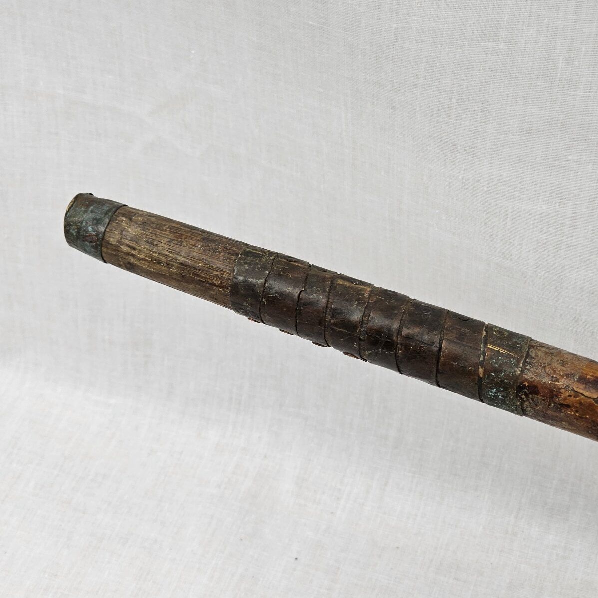 Edwardian Silver Ferrel Horn Handle Wooden Walking Stick - Image 7