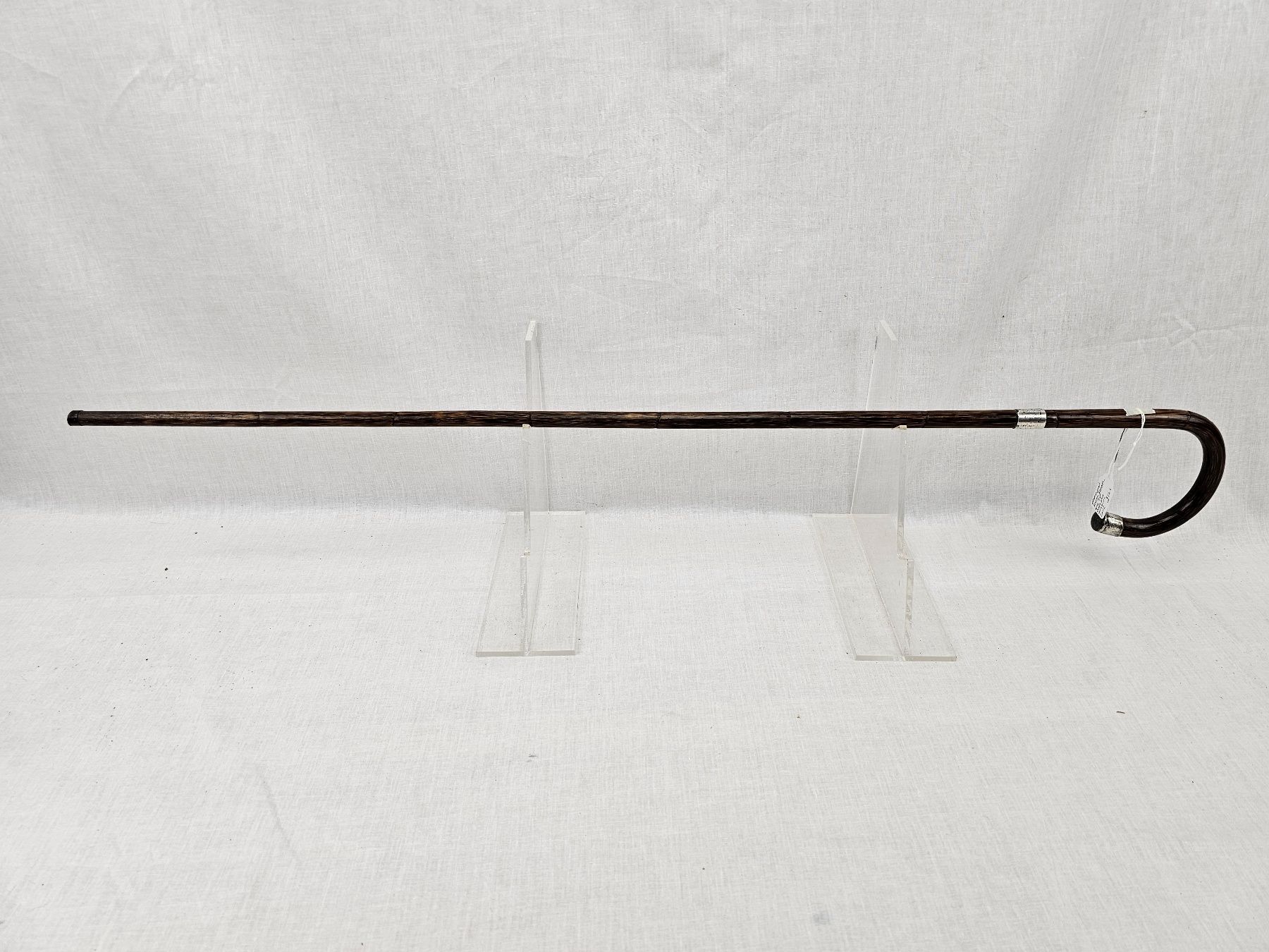 Edwardian Silver Ferrel and Tip Bamboo Walking Stick / Cane