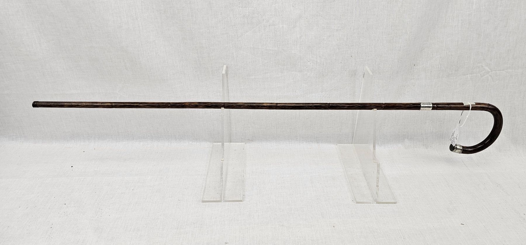 Edwardian Silver Ferrel and Tip Bamboo Walking Stick / Cane - Image 2