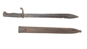 Imperial German, WW1, 2nd Pattern Model 1898/05 n/A Butcher Sawback (Mauser Gew 98) Bayonet & Scabbard, Made by Waffenfabrik Mauser AG, Oberndorf Am. Neckar