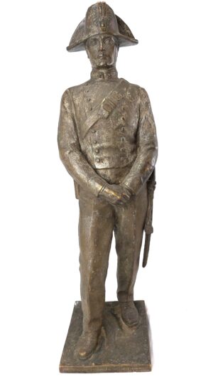 Italian, Edoardo Rubino, Statue of a Torino Carabiniere Officer, with Laganà Napoli foundry marks. (Monumento Nazionale Al Carabiniere - Torino, By E. RuBino, Fond Art Lagana Napoli)