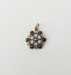 9ct Gold Opal & Sapphire Pendant