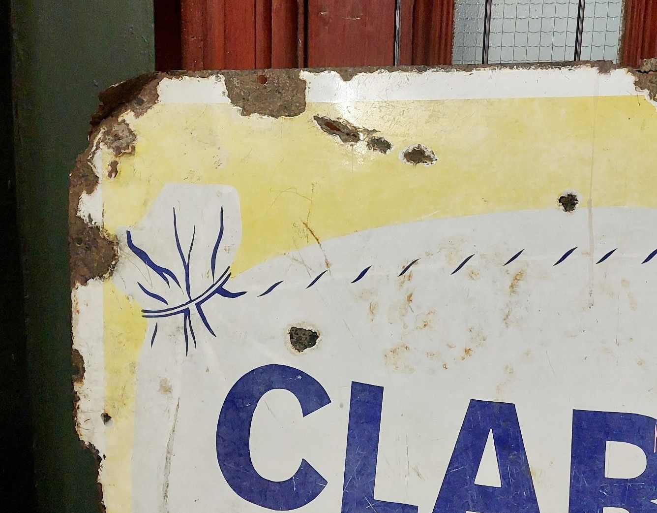 Large Victorian Clarkes Melox For Dogs Enamel Advertising Sign - Image 3