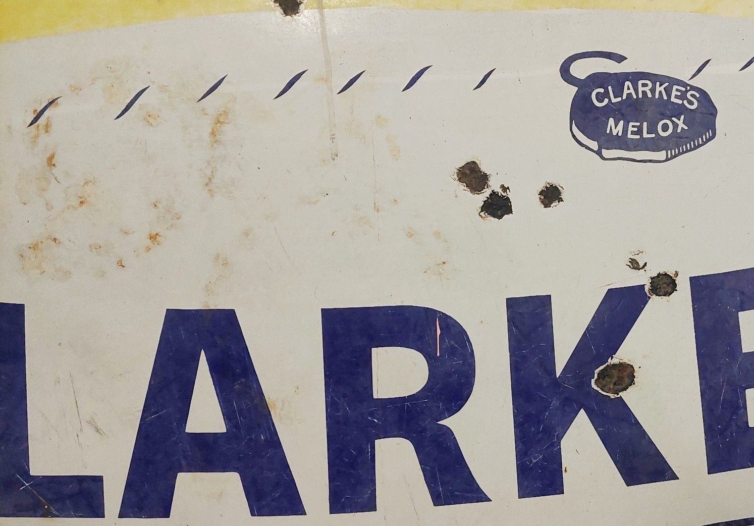 Large Victorian Clarkes Melox For Dogs Enamel Advertising Sign - Image 4