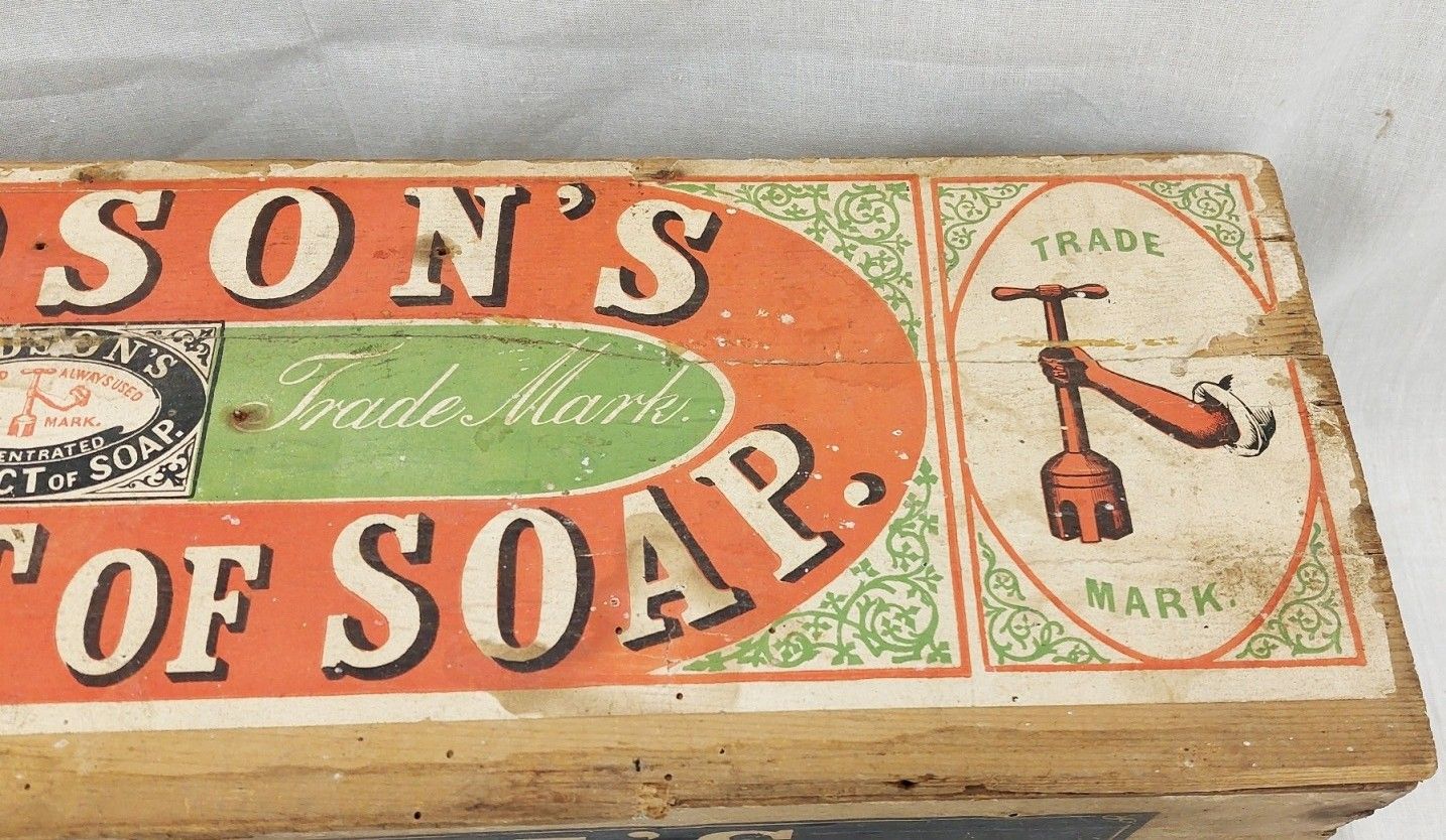 Large Vintage Hudsons Extract Of Soap Shop Advertising Box - Image 7