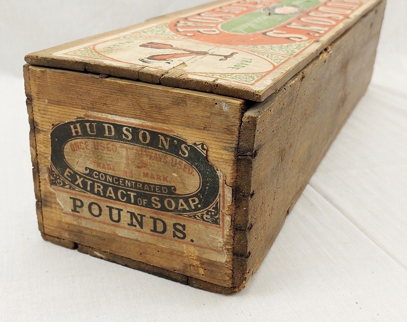 Large Vintage Hudsons Extract Of Soap Shop Advertising Box - Image 2