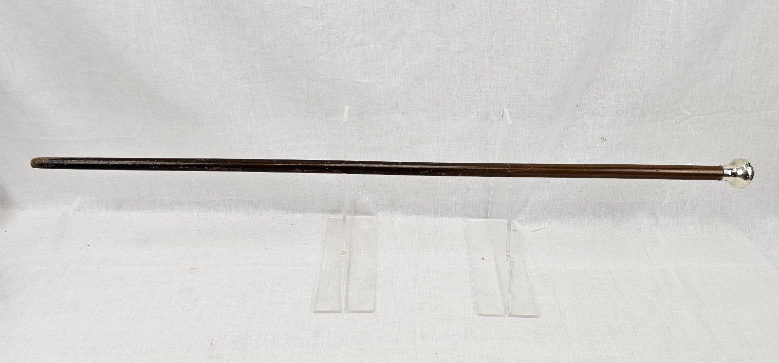 London 1921 Sterling Silver Pommel Wooden Walking Cane