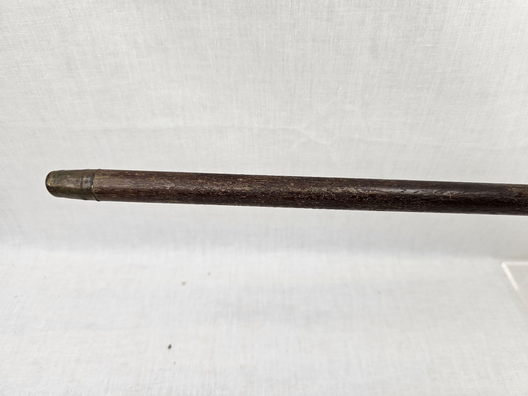 London 1922 Sterling Silver Ferrel Horn Tipped Horn Tipped Wooden Cane/Stick - Image 7