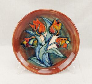 Moorcroft Tulips Pattern Plate Designed By Sally Tuffin #2