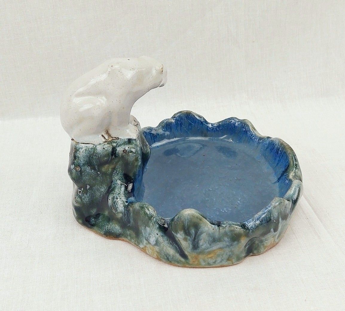 Royal Doulton Lambeth Polar Bear Stoneware Soap Dish By Harry Simeone - Image 2