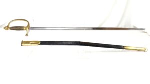 USA, Dated 1864, Model 1840 Civil War Musicians Sword & Scabbard, Made by Ames MFc Co, Chicopee, Massachusetts, US-A.D.K-1864