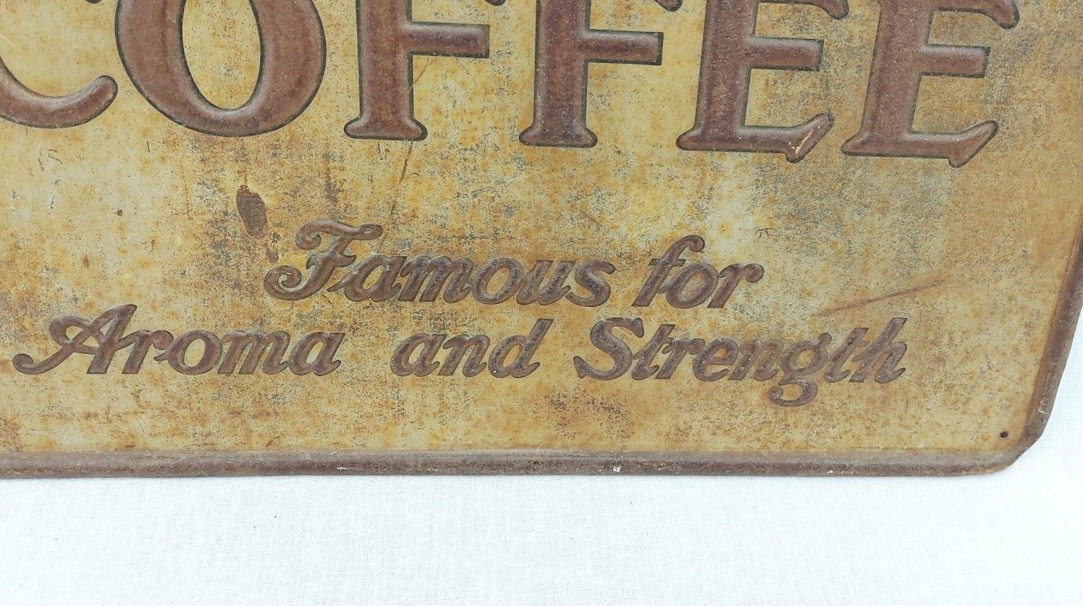 Victorian Laws Edinburgh Coffee Embossed Advertising Sign - Image 4