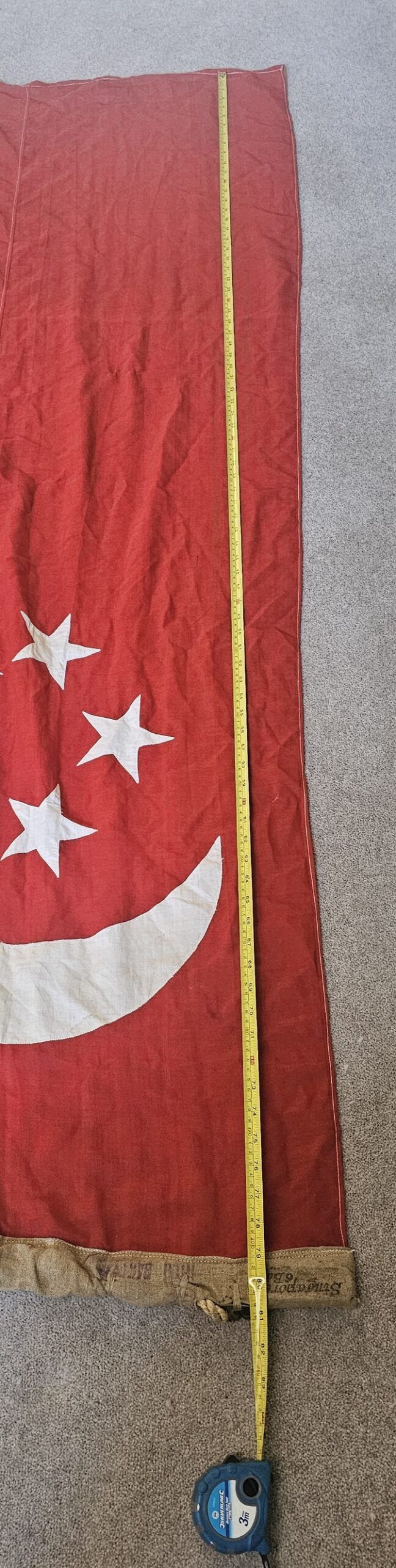 Vintage Stitched Panel Singapore Flag - Image 4
