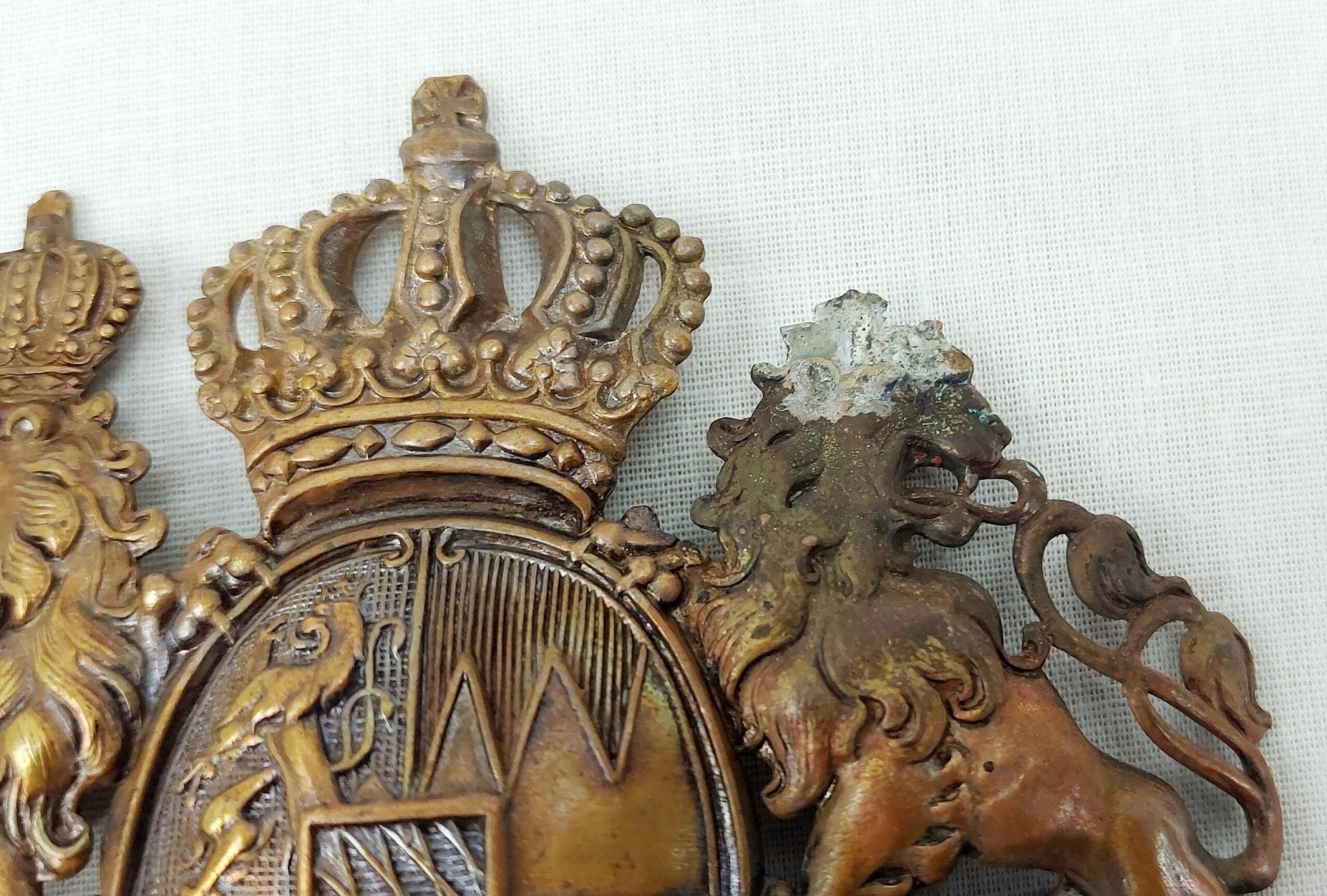 WW1 Imperial German Bavarian Pickelhaube Helmet Plate - Image 4