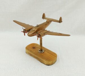 WW2 Brass Trench Art Model Of A Lockheed Hudson Bomber