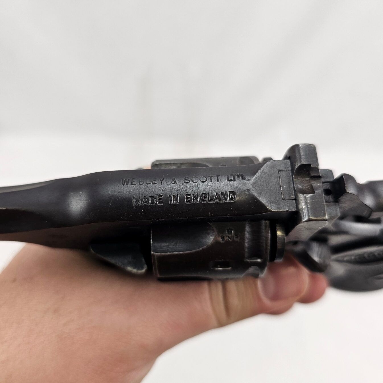 WW2 British Webley Mk IV .38 Cal SN. B66115 - Deactivated - Image 11