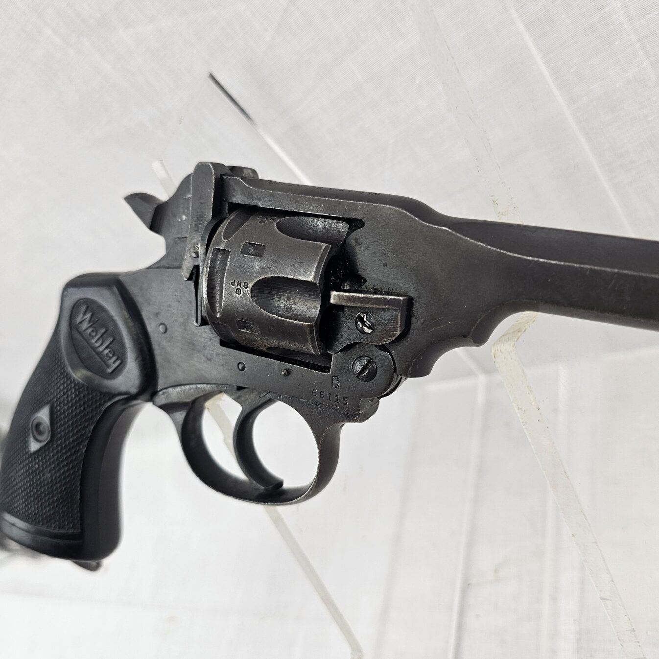 WW2 British Webley Mk IV .38 Cal SN. B66115 - Deactivated - Image 8