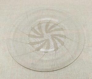 c1950 Lalique Lucerne No. 1 Pattern Etched Glass Plate With Wheat Ear Design