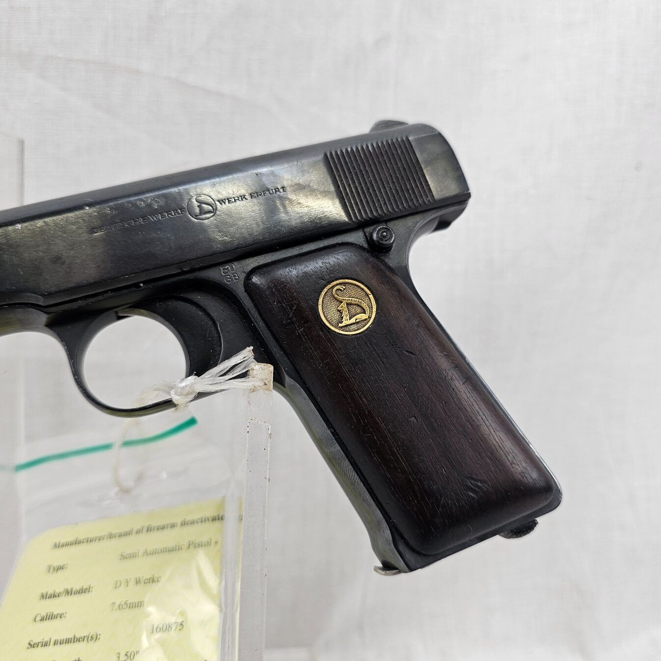 1921-1924 German Ortgies Werke Semi-Automatic Pistol Cal 7.65 - Deactivated - Image 2