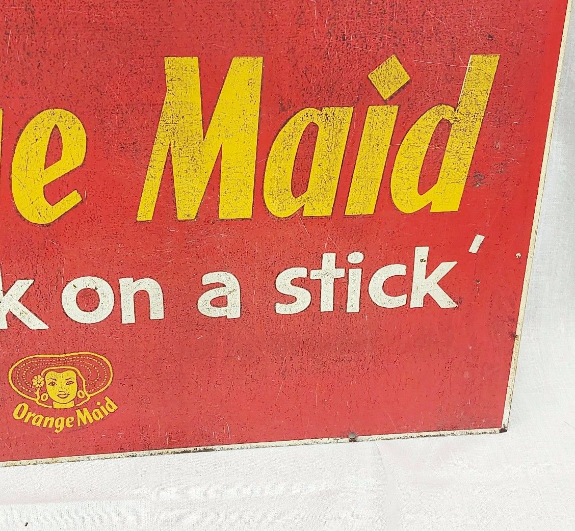 1960s Orange Maid Ice Lolly Double Sided Advertising Sign - Image 3