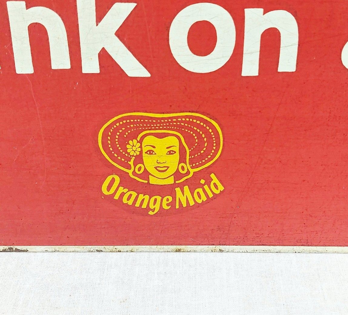 1960s Orange Maid Ice Lolly Double Sided Advertising Sign - Image 8