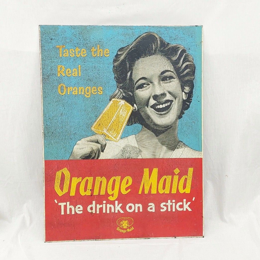 1960s Orange Maid Ice Lolly Double Sided Advertising Sign - Image 2