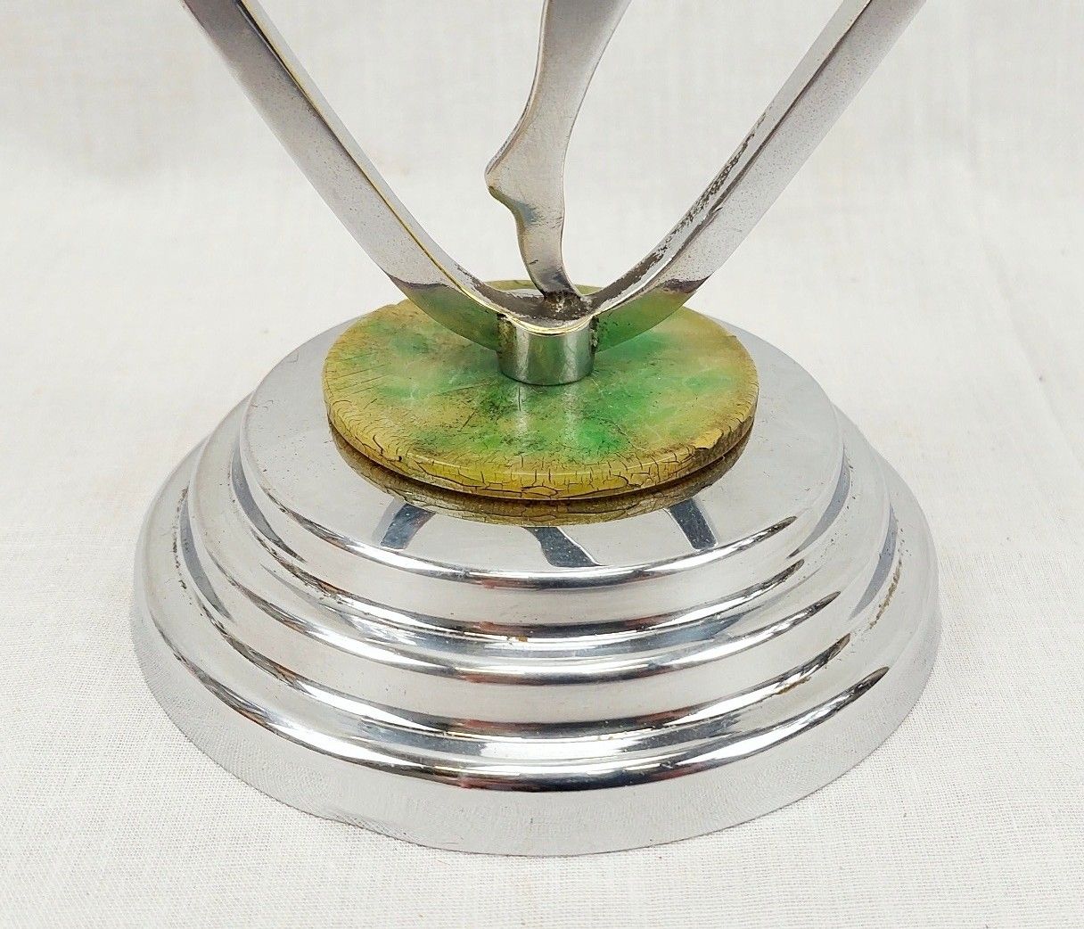 Art Deco Chrome Nude Lady Figural 3 Branch Candelabrum - Image 10