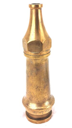 British, Interwar, George VI Brass Fire Hose Nozzle, Dated 1938, Made by John Webb & Co Ltd, Birmingham