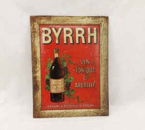 Circa 1900 Byrrh Vin Tonique & Aperitif Tole Tin Shop Advertising Sign