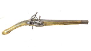 Early 19th Century Albanian Miquelet Rat Tailed Flintlock Pistol, Obsolete Calibre