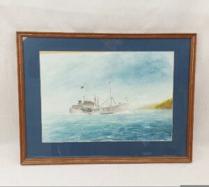 Framed Watercolour Of RFA Gold Ranger