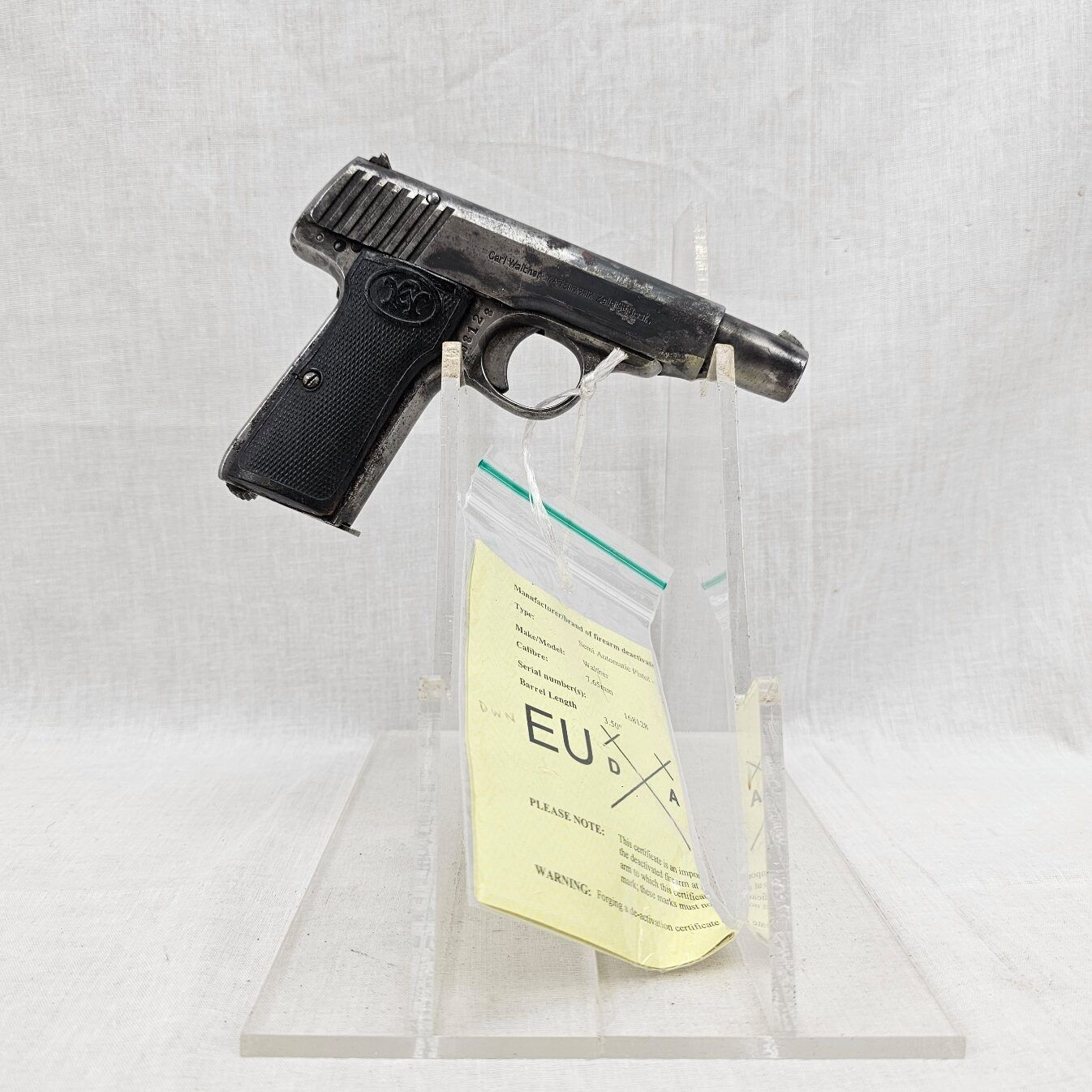 German WW1 Era Walther Model 4 Semi-Automatic Pistol - Deactivated - Image 5