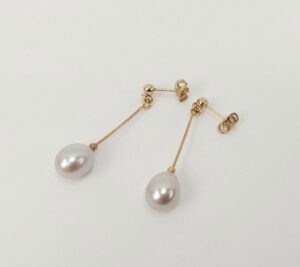 9ct Gold Pearl Drop Earrings