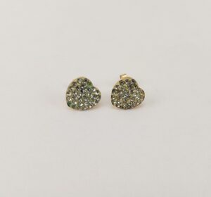 9ct Gold Cubic Zirconia Love-Heart Stud Earrings
