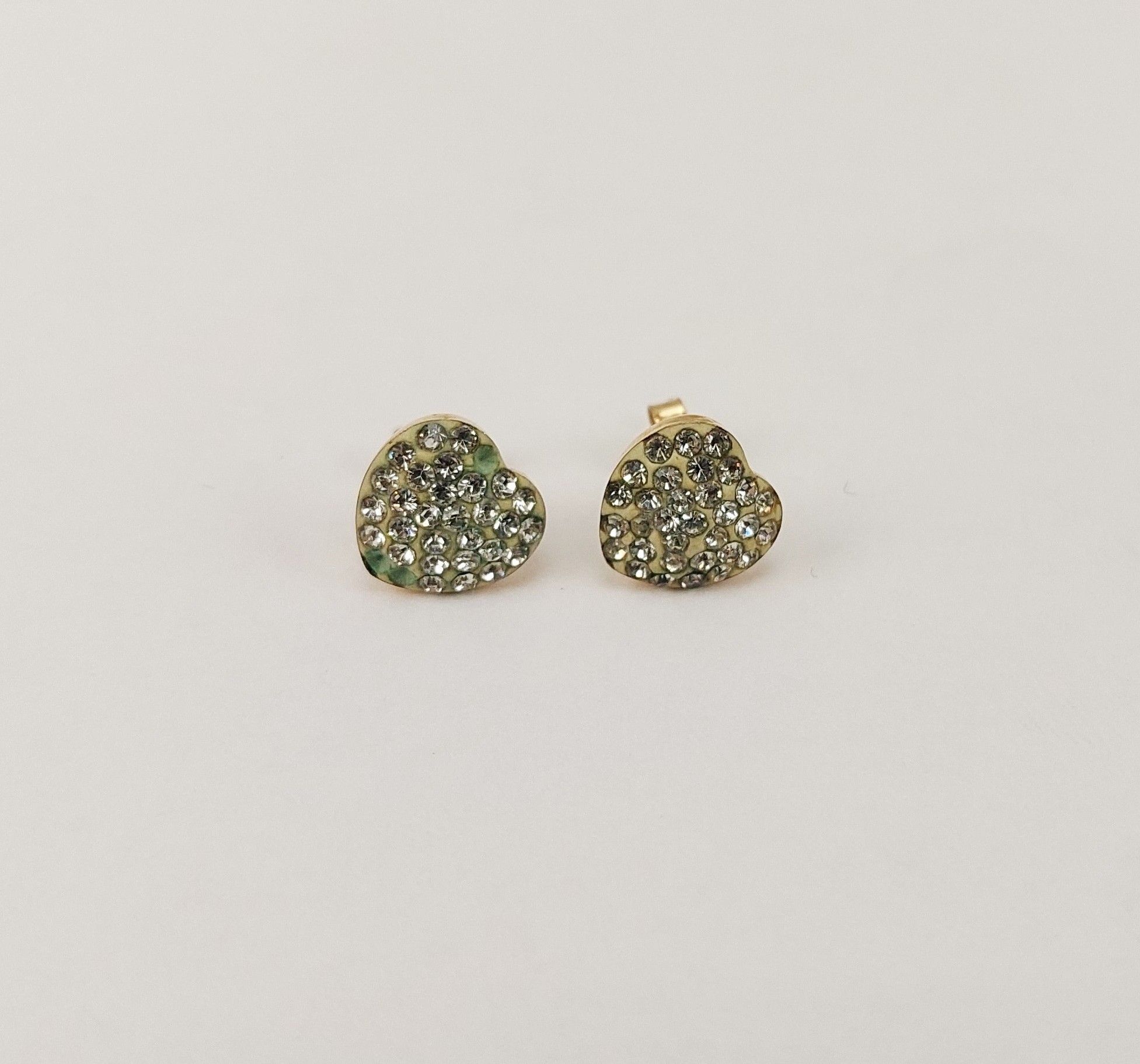9ct Gold Cubic Zirconia Love-Heart Stud Earrings