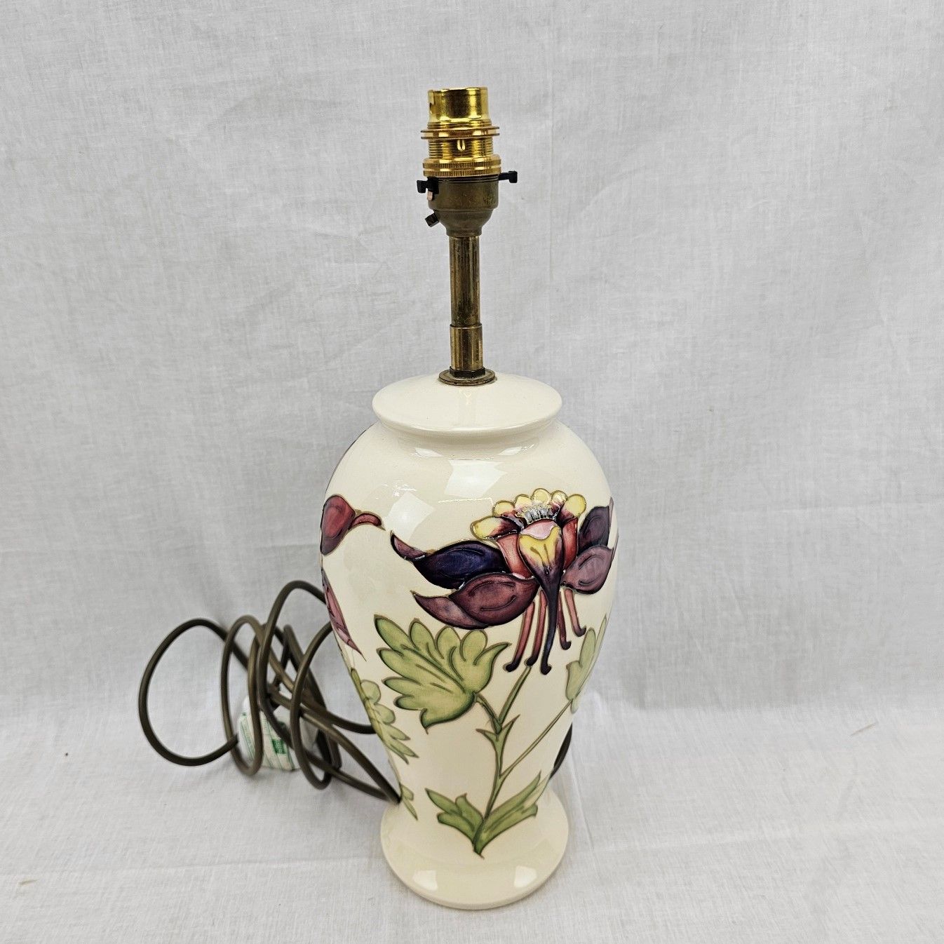 Moorcroft Columbine Pattern Lamp Base - Image 3