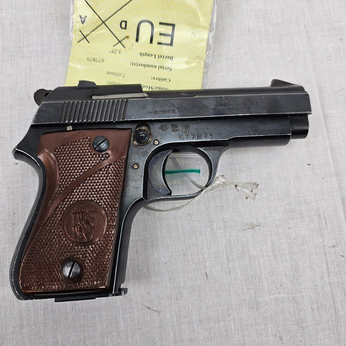 Pre-WW2 French Unique Model L Semi-Automatic Pistol - Deactivated - Image 8