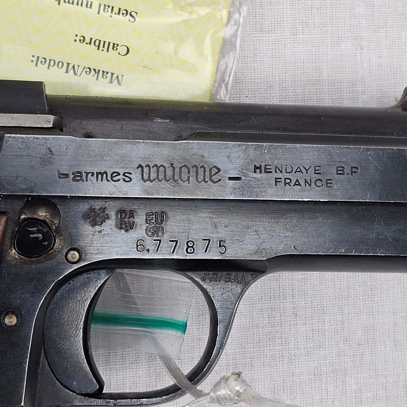 Pre-WW2 French Unique Model L Semi-Automatic Pistol - Deactivated - Image 9