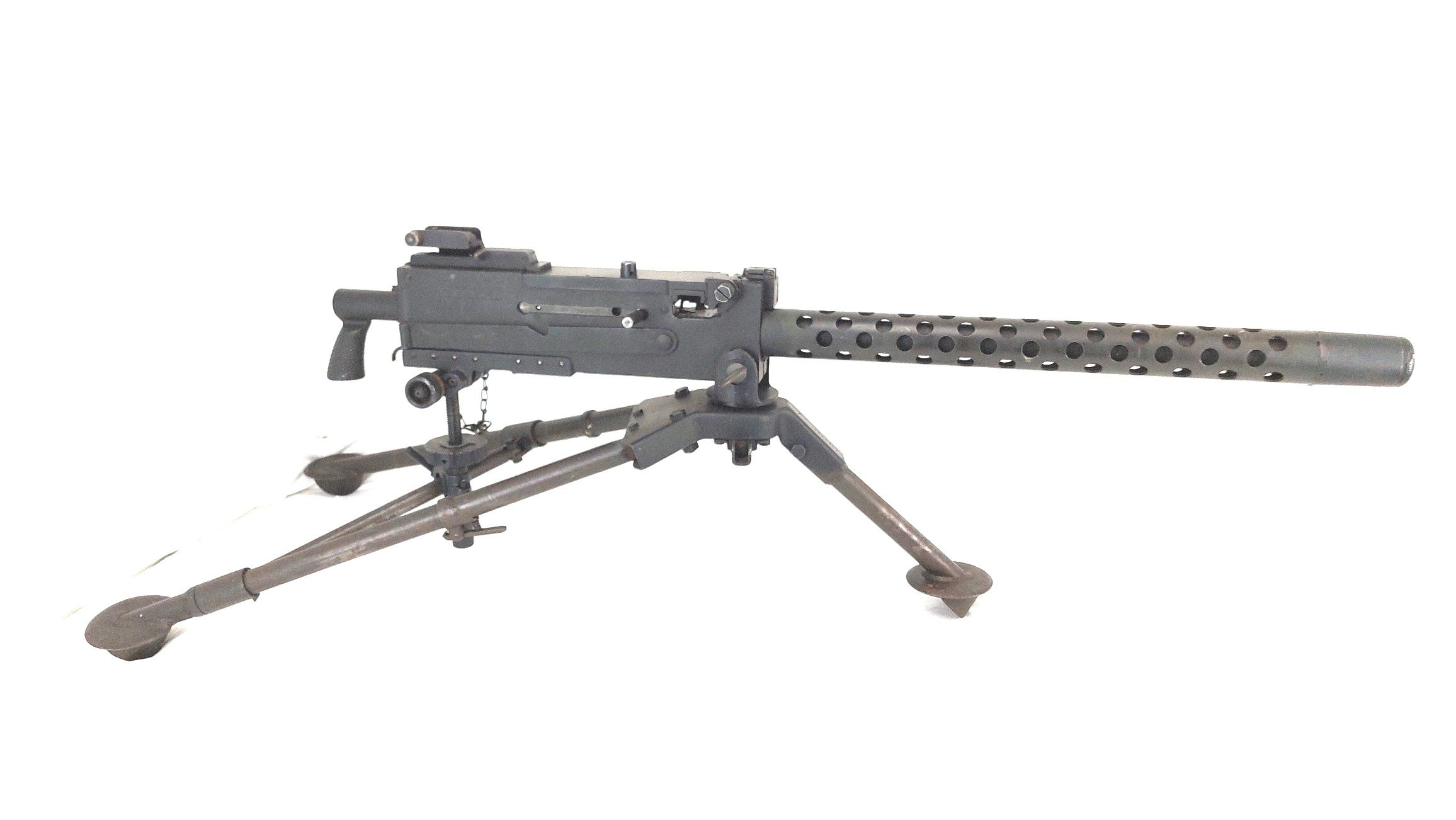 USA, WW2, Browning M1919A4 .30 AN/M2 (Army-Navy) Heavy Machine Gun, Made by Rock Island Arsenal, 7.62 cal Israeli Conversion No.2. Mark A, with Tripod, Ammo Box, Inerts & Original Cover, Old Spec Deactivated - Image 2