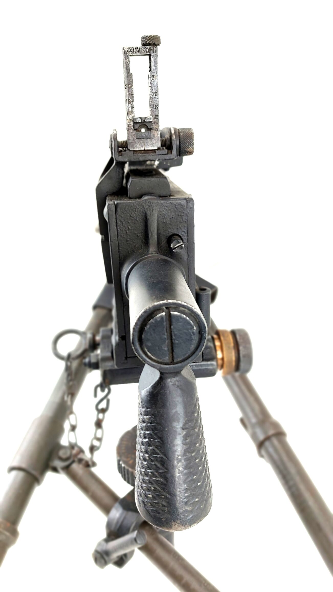 USA, WW2, Browning M1919A4 .30 AN/M2 (Army-Navy) Heavy Machine Gun, Made by Rock Island Arsenal, 7.62 cal Israeli Conversion No.2. Mark A, with Tripod, Ammo Box, Inerts & Original Cover, Old Spec Deactivated - Image 13